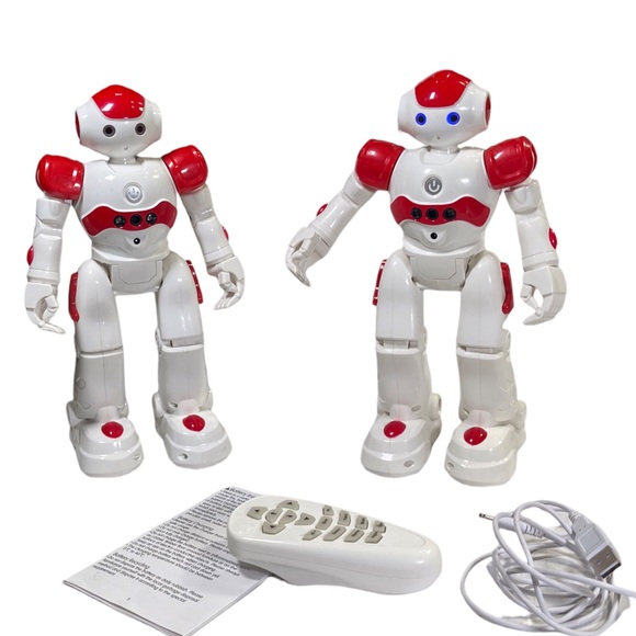 Two SAME WIN Allok Mechanics Motion Sensing & Remote Control Robots Red & White - Picture 7 of 15
